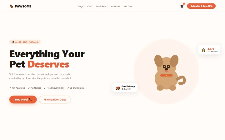 PAWSOME 宠物用品模板