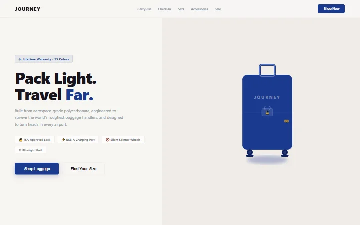 JOURNEY 旅行箱包模板