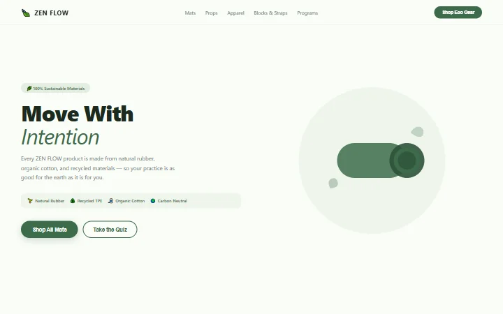 ZEN FLOW 瑜伽健康模板