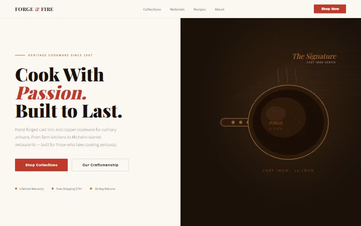 FORGE & FIRE 铸铁厨具模板