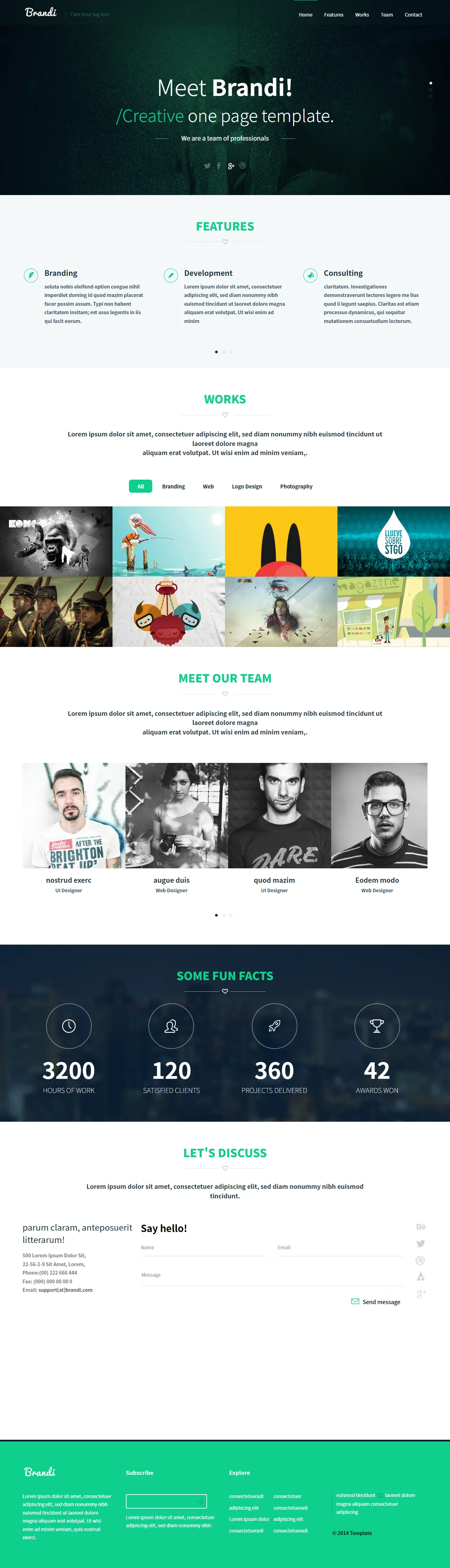 一页网站创意模板