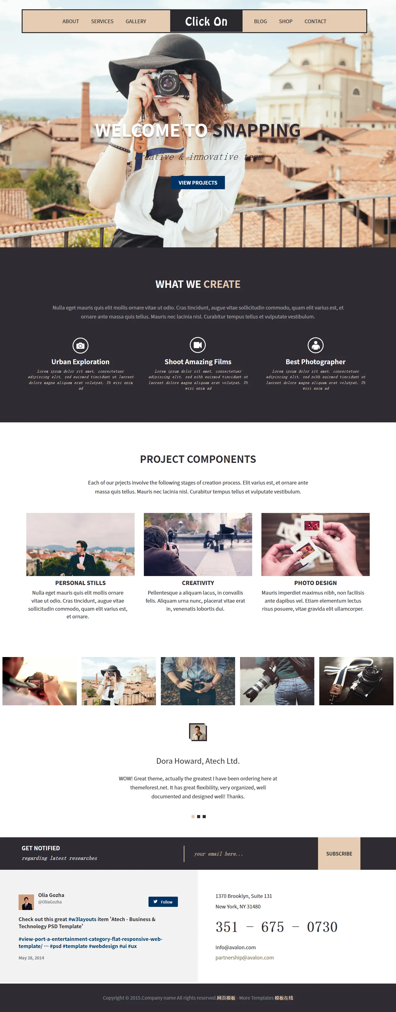 快拍摄影图片展示网站模板