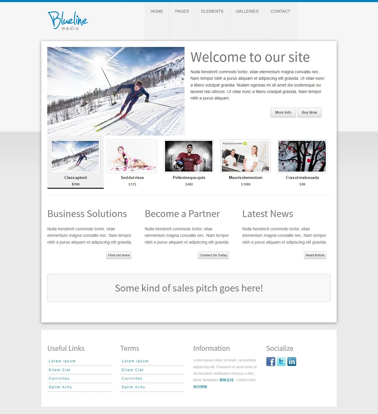 蓝线媒体传播广告公司模板