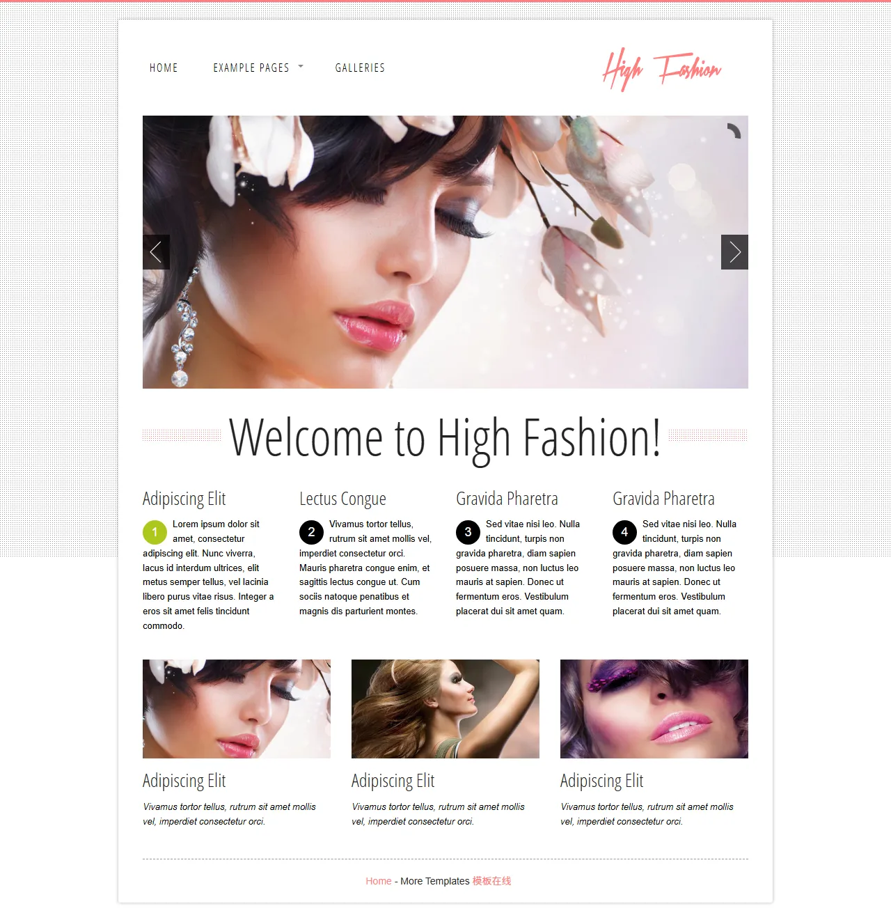 高端时尚奢侈品牌欢迎页模板