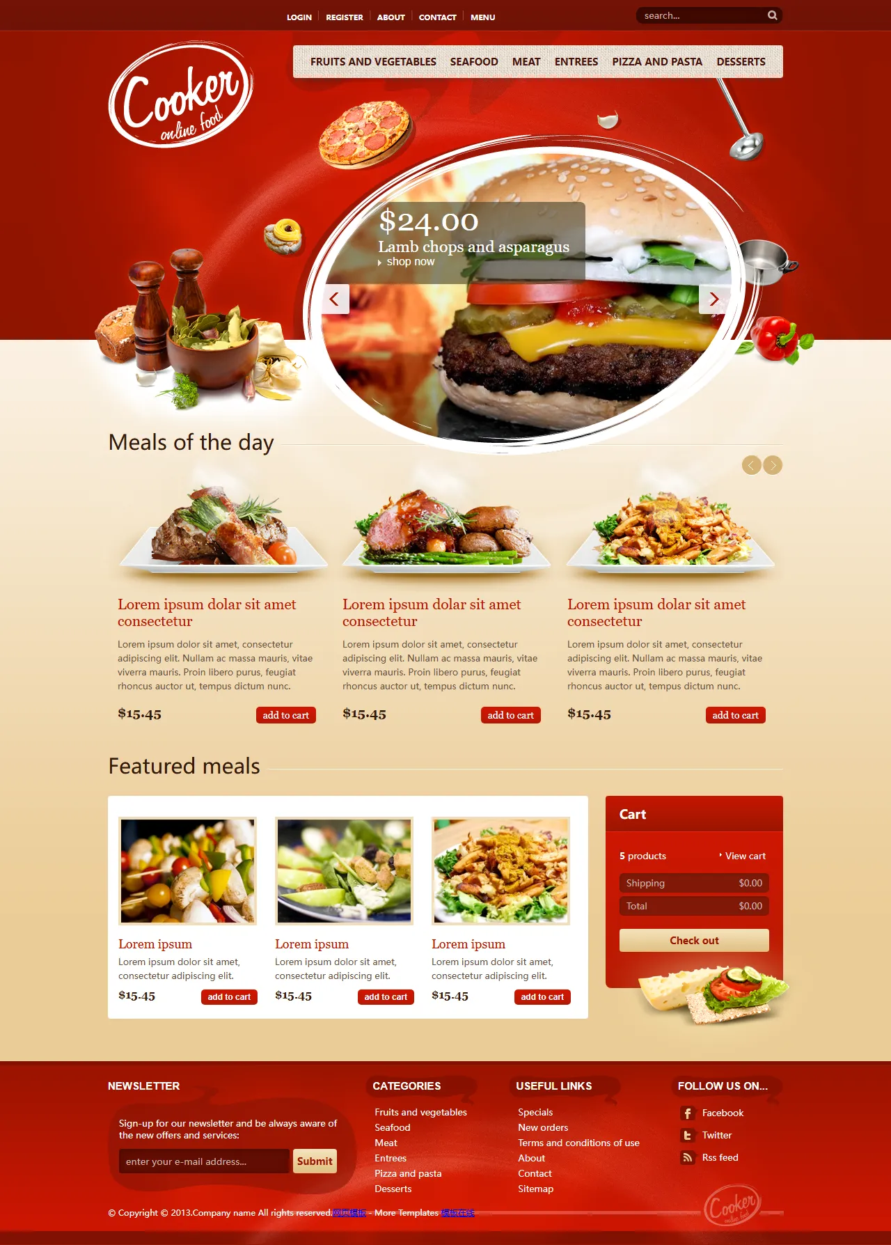 Cooker烹饪美食网站模板