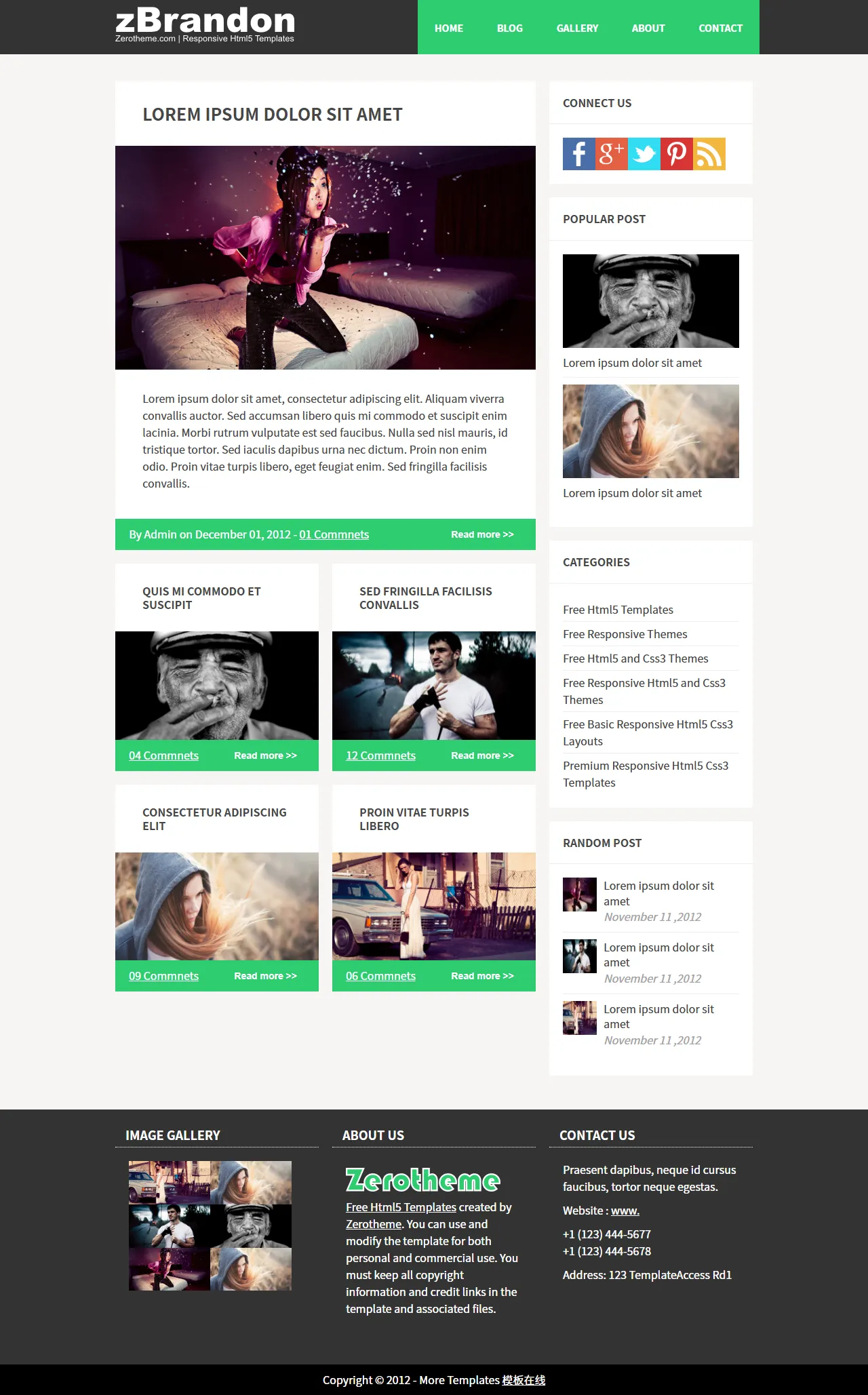 zBrandon响应式HTML5 CSS3模板