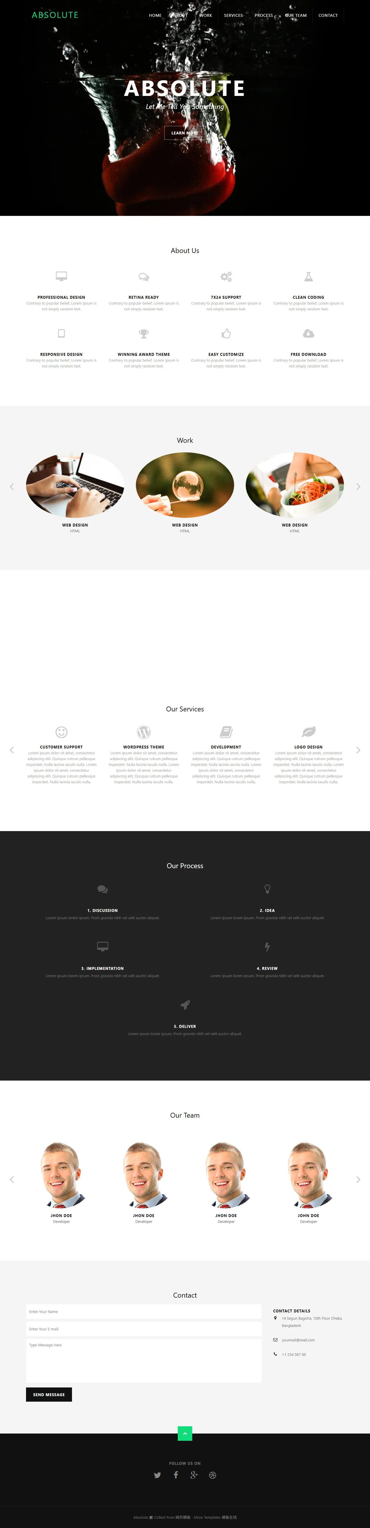 Absolute响应式单页面通用模板