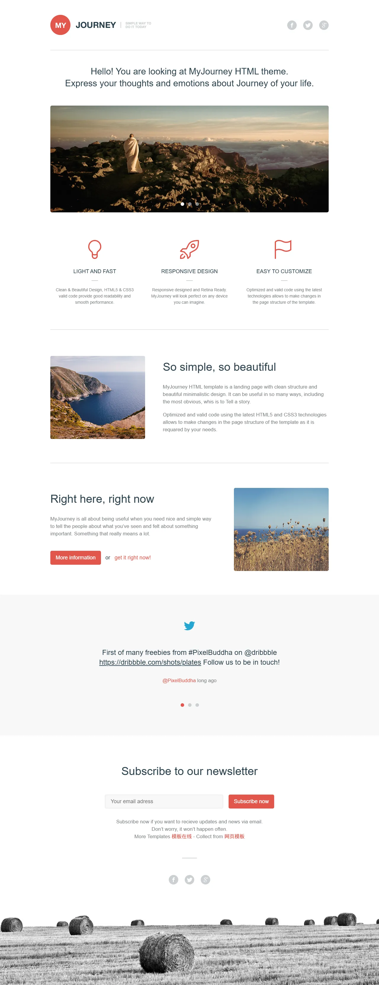 MyJourney个人旅行博客模板