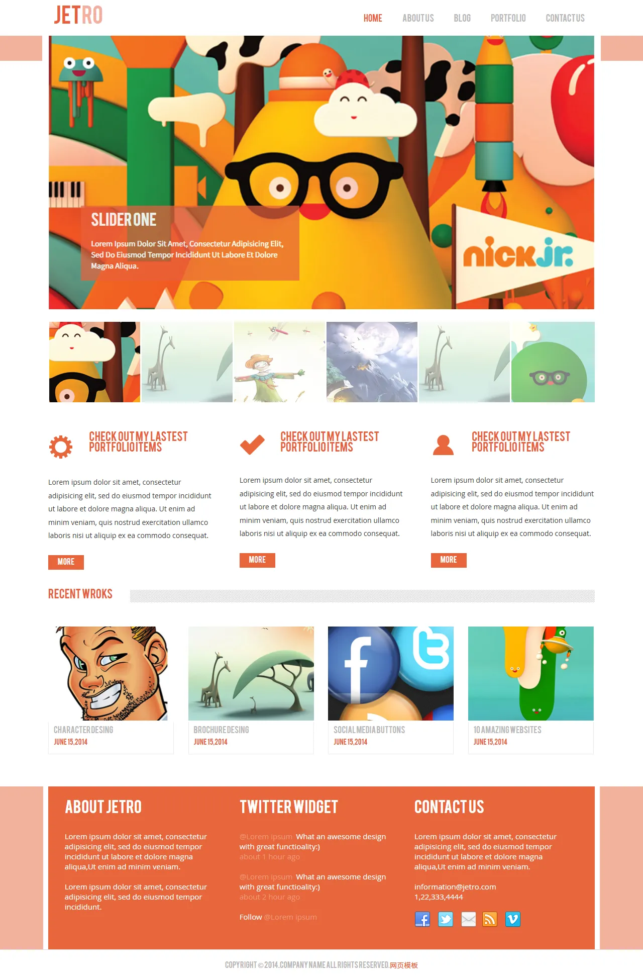 Jetro个人作品集博客响应式模板