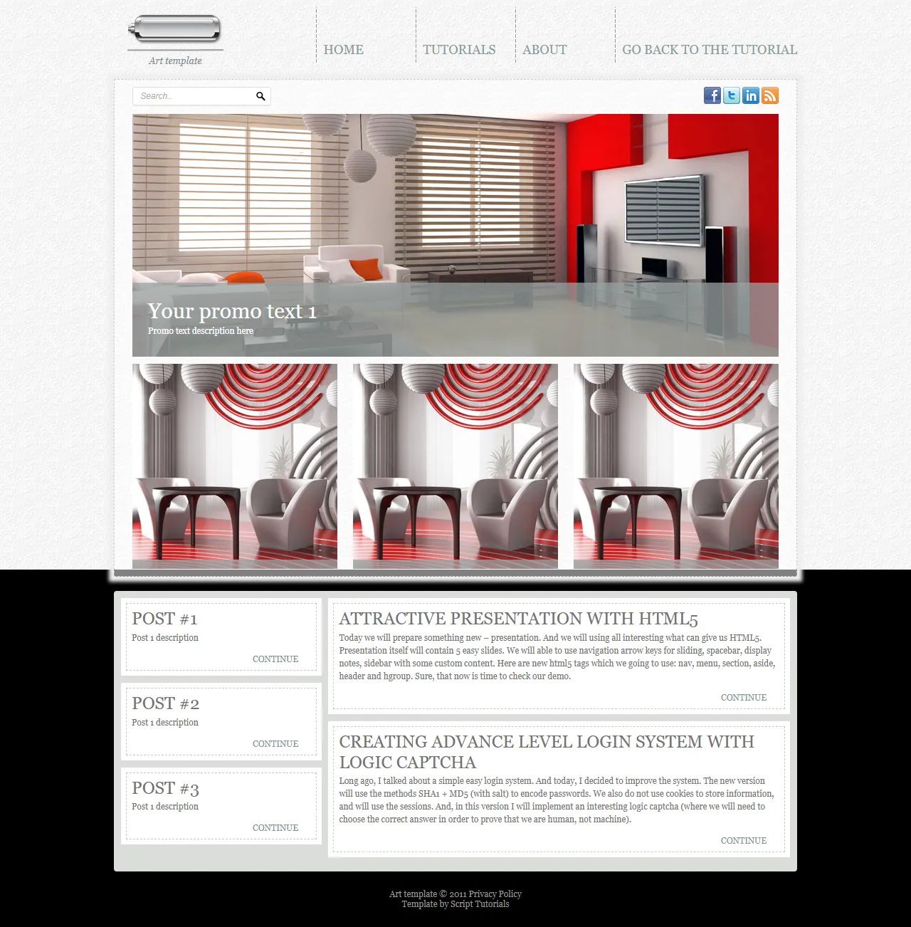Art艺术单页HTML5 CSS3响应式模板