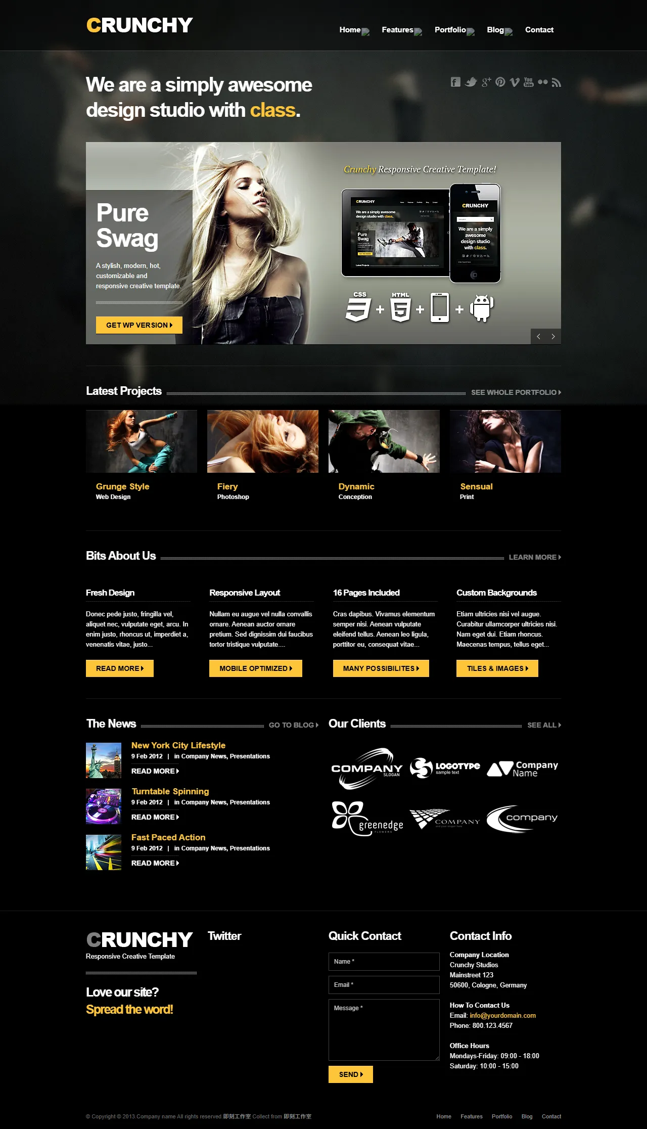 Crunchy创意响应式网站模板