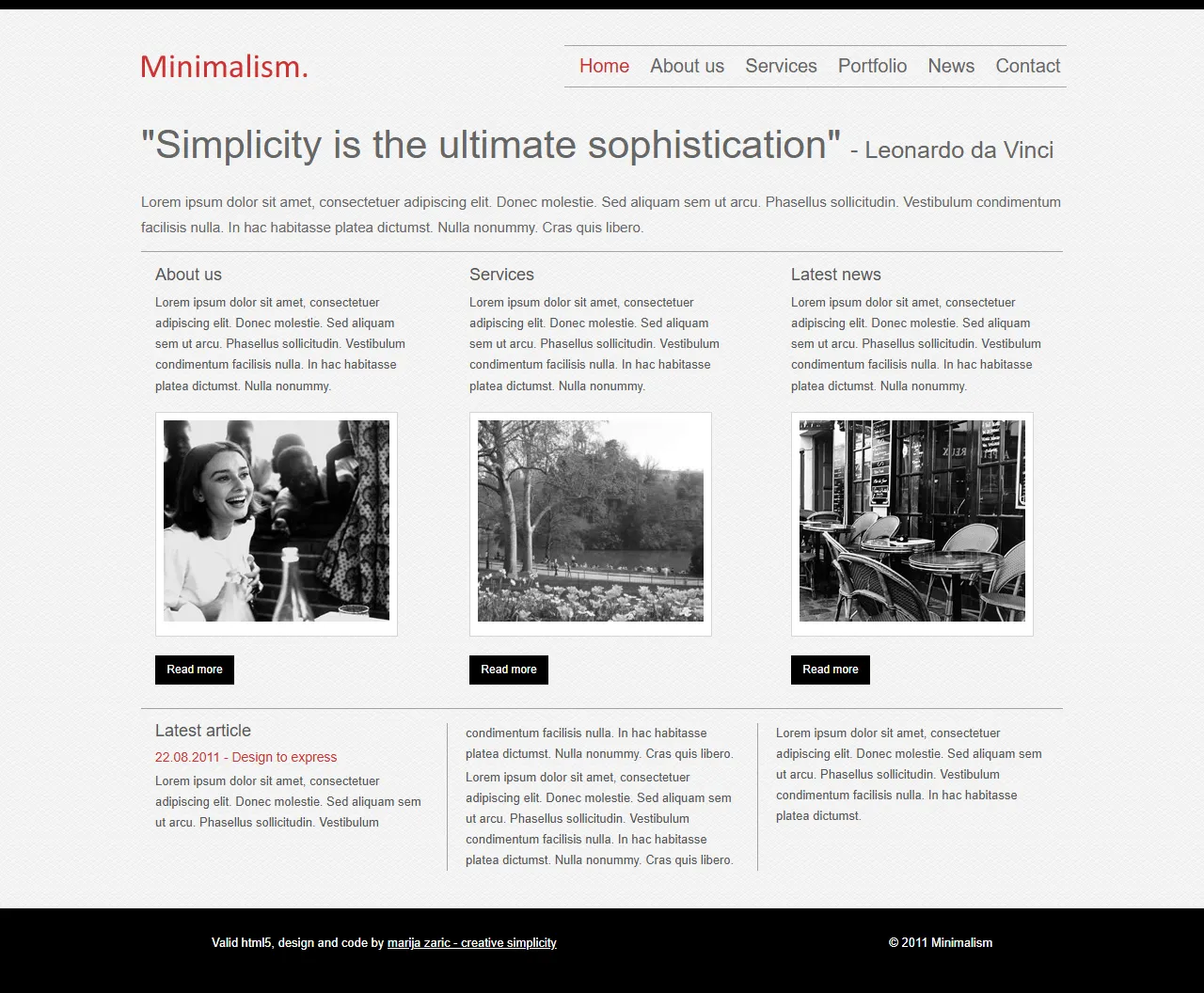 Minimalism极简博客响应式模板