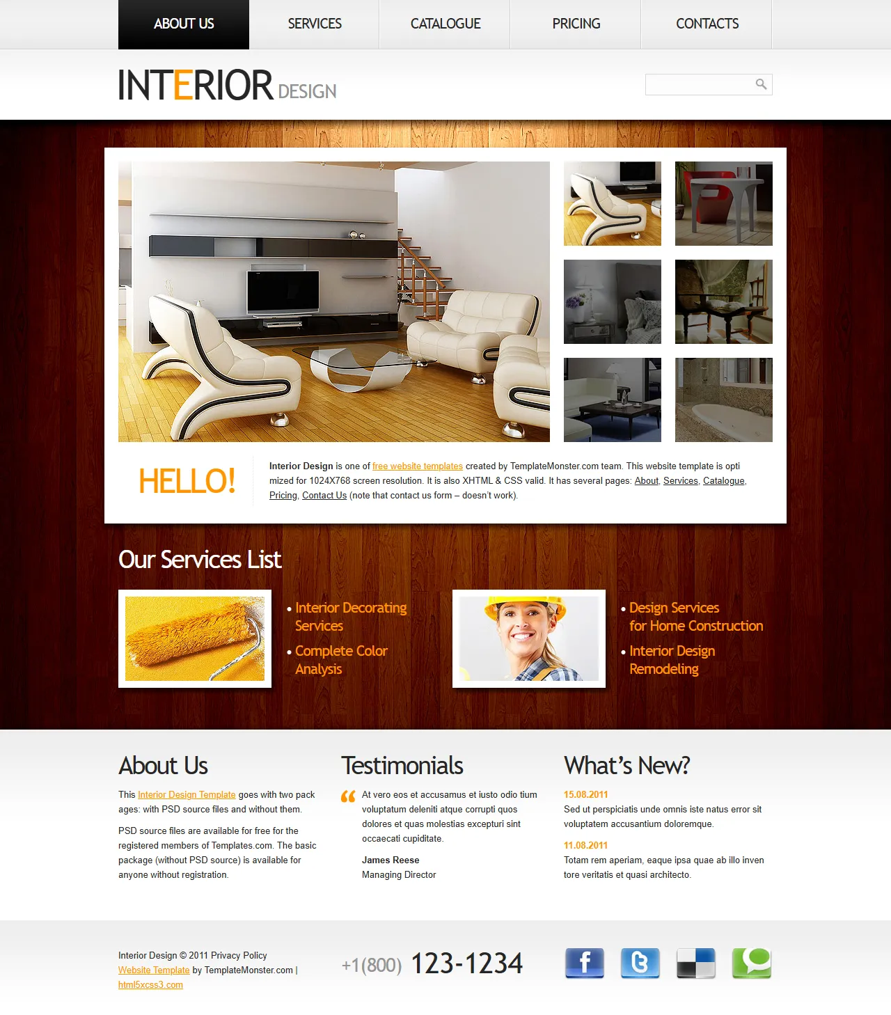 室内设计装修响应式模板