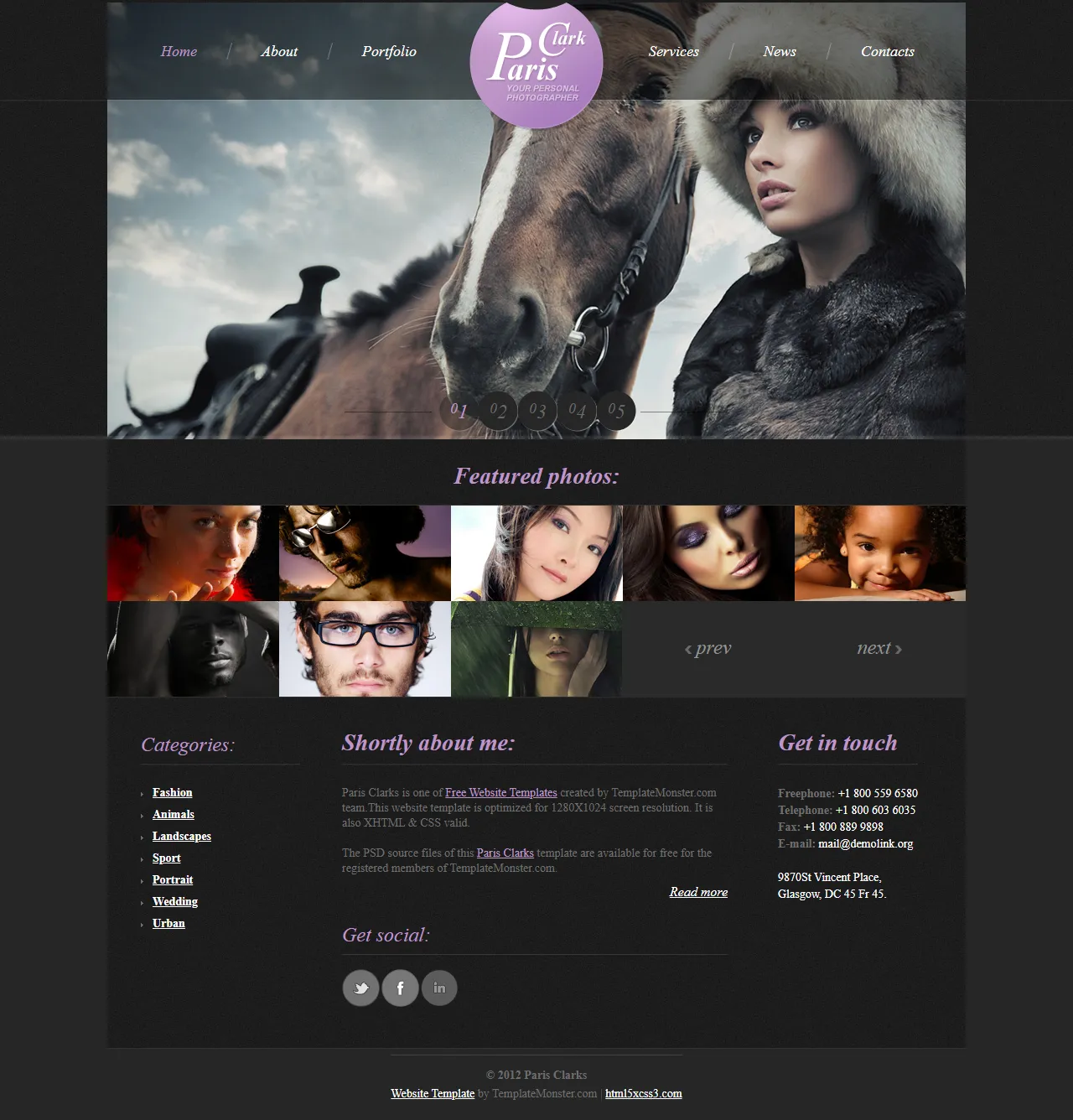 特色摄影作品集响应式模板