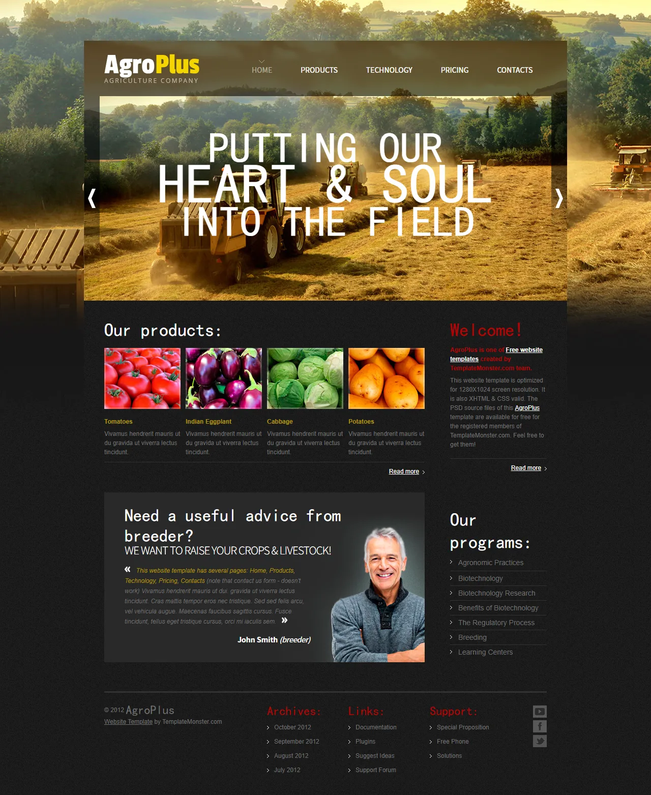AgroPlus农业公司响应式网站模板