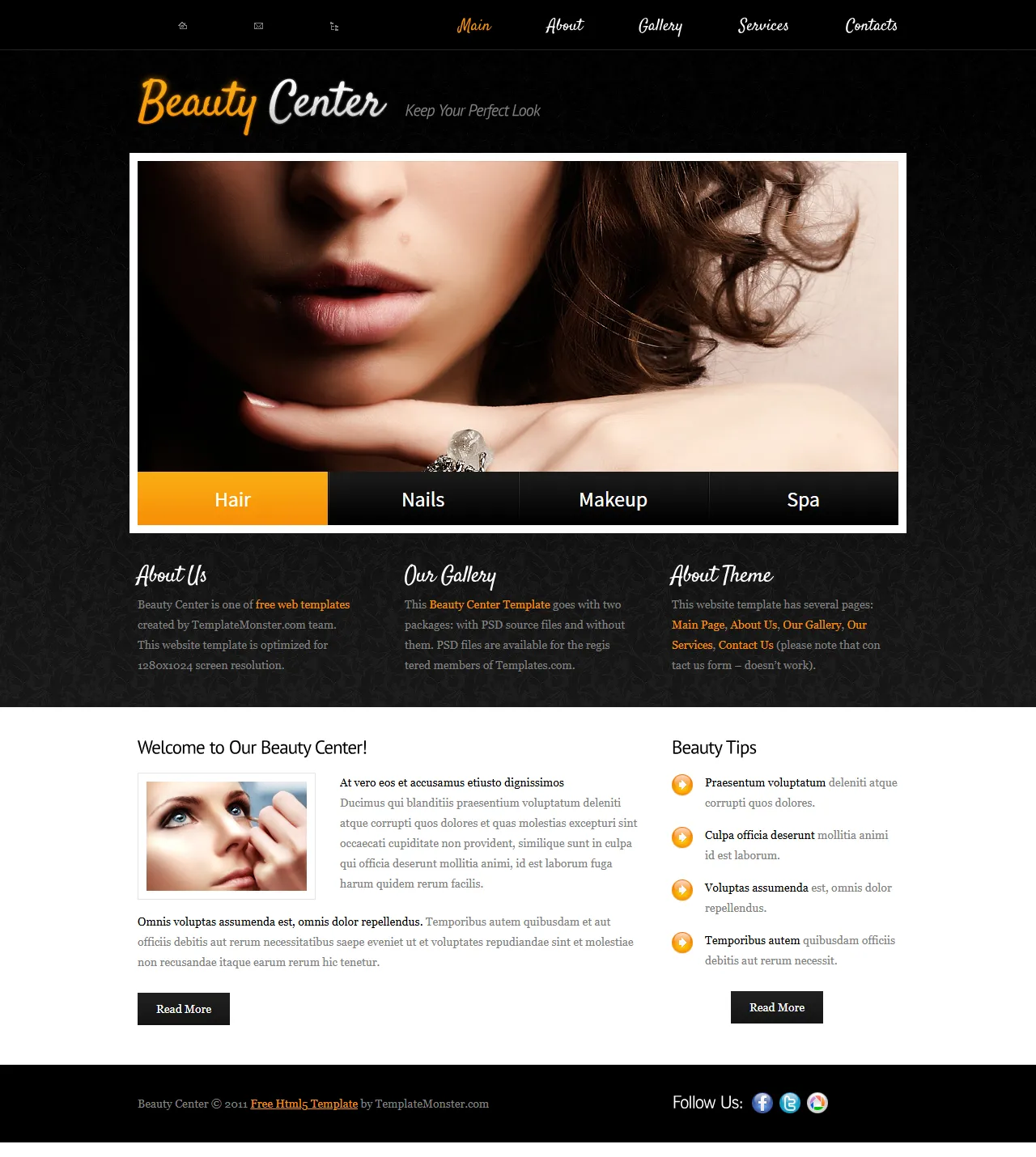 BeautyCenter美容美体响应式模板