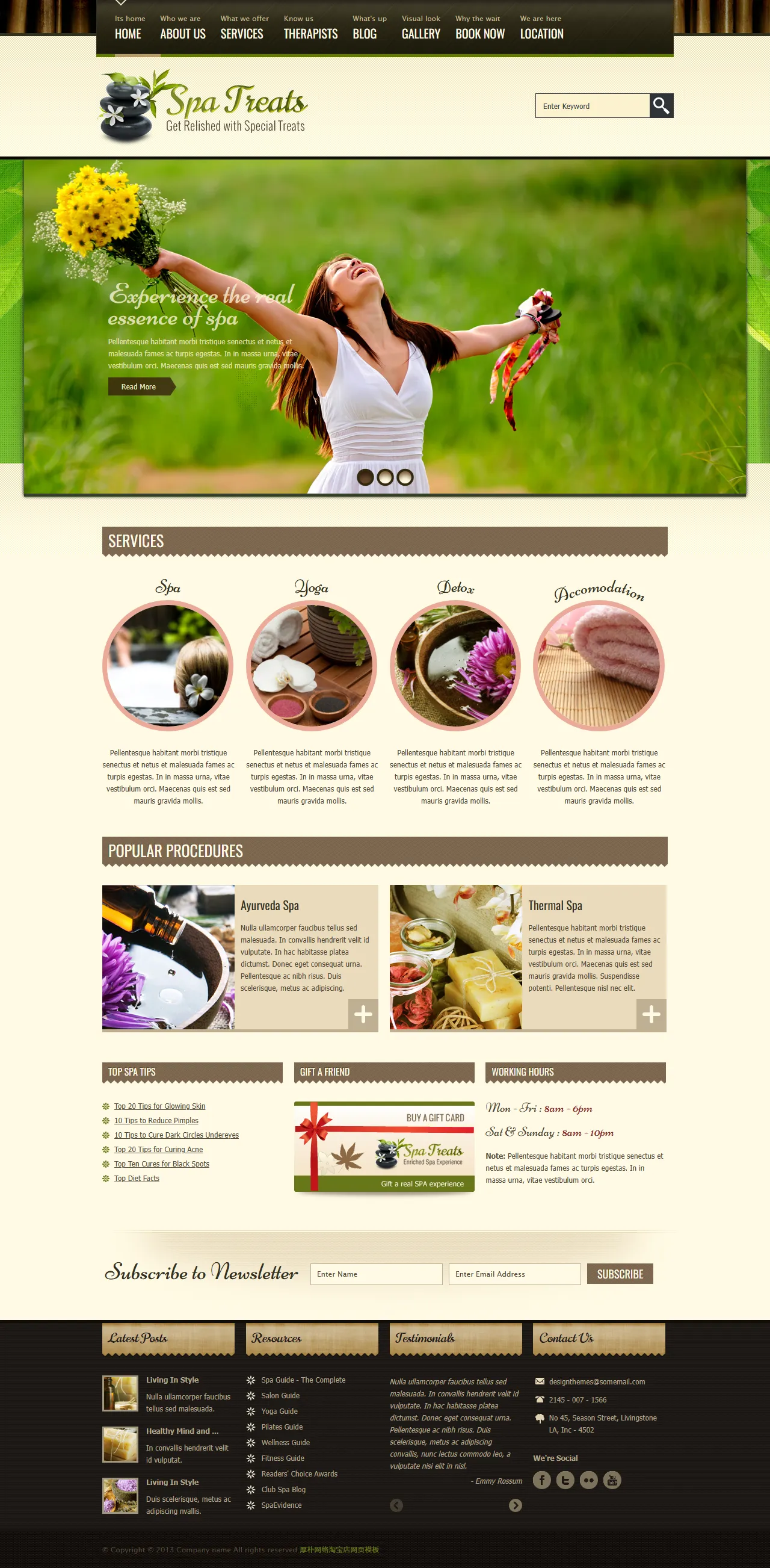Spa Treats水疗健康HTML模板
