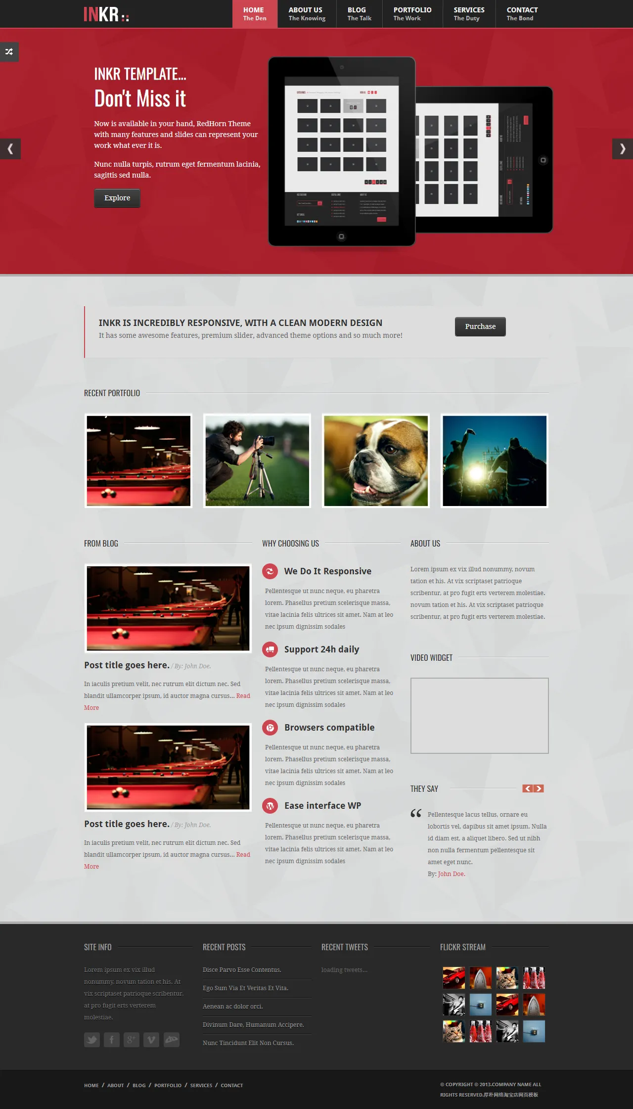 通用首页HTML5英文网站模板