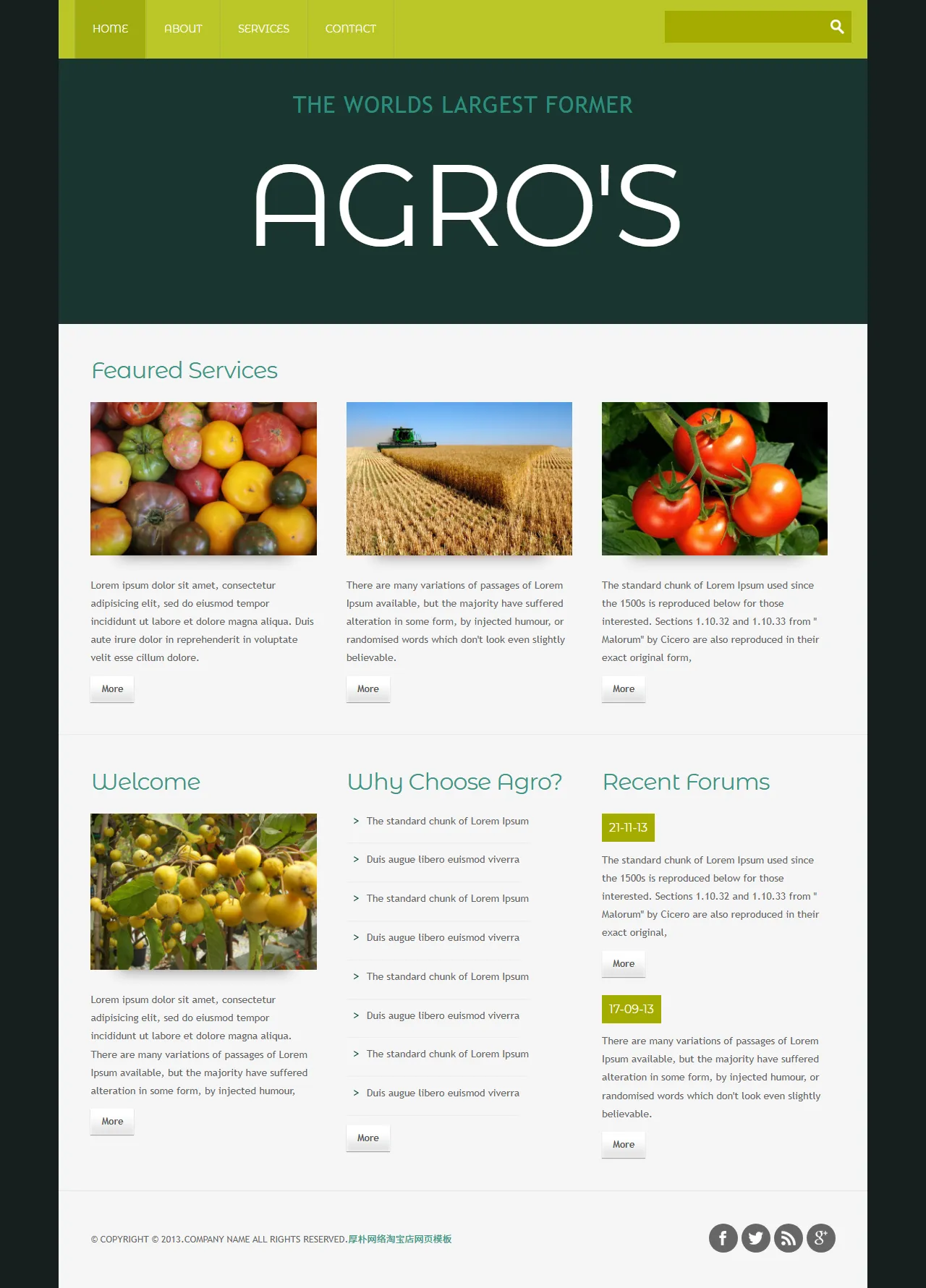 通用响应式HTML5网站模板